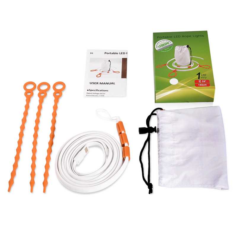 Draagbare Camping LED Striplamp – Waterdicht, USB Oplaadbaar