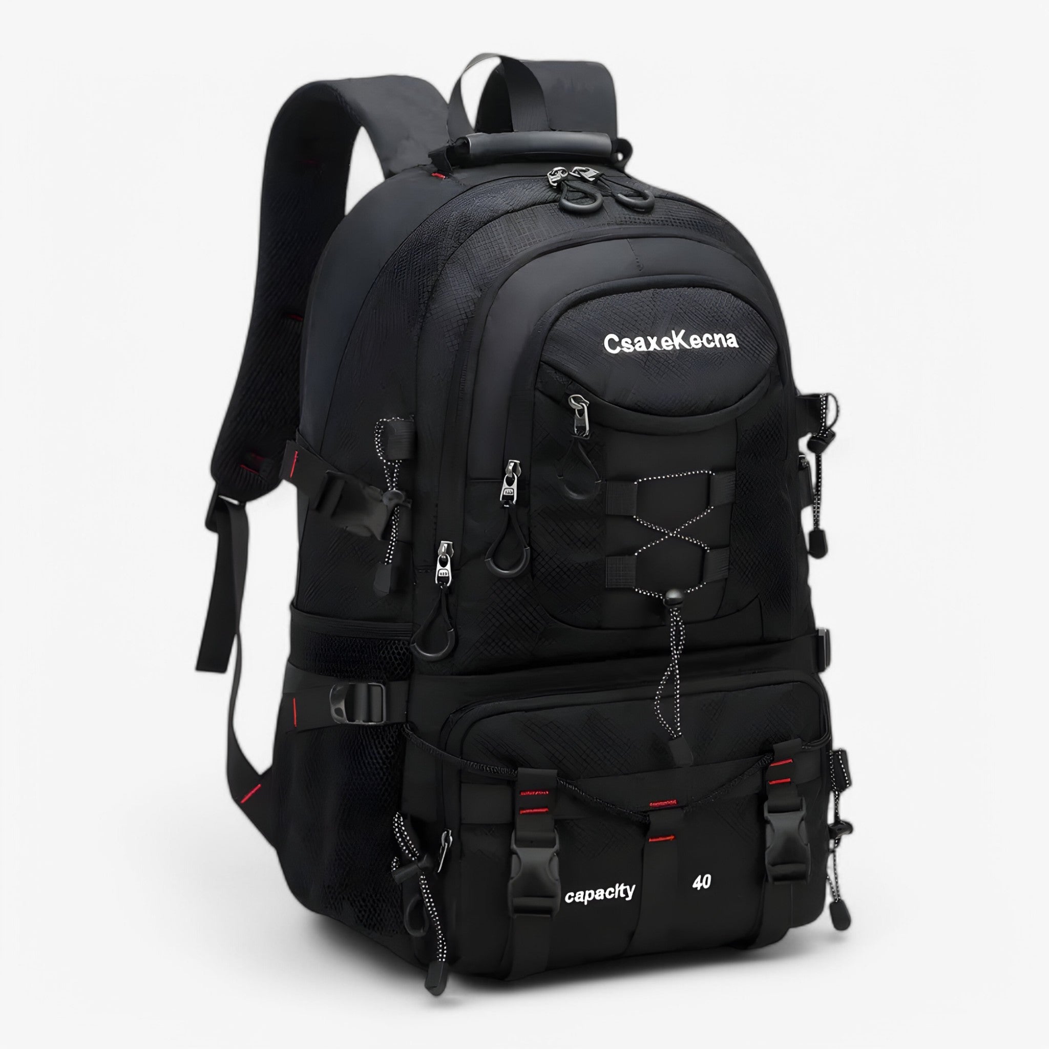 outdoor equipment : Trekking Rugzak 40L Oranje - Waterdichte, Duurzame & Comfortabele Backpack voor Heren & Dames in Zwart van Pantino