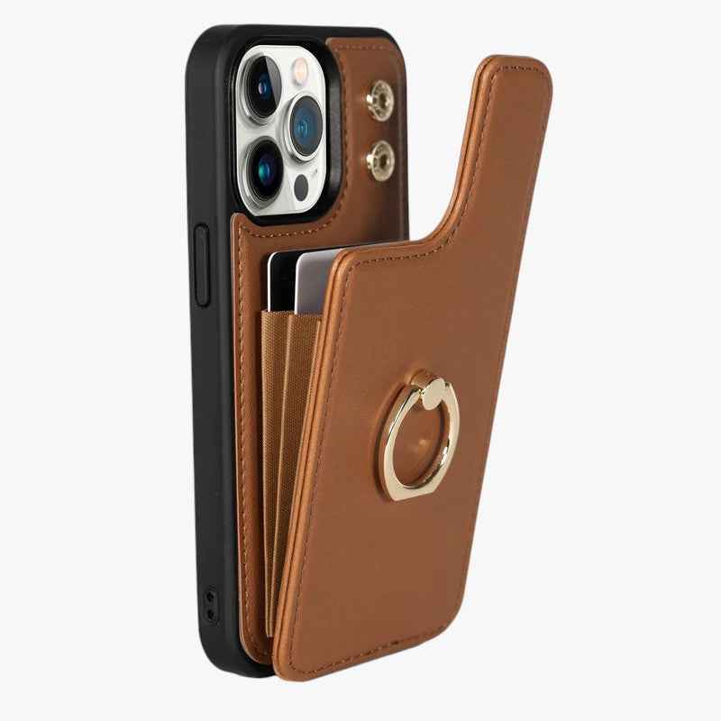 Hoesje iPhone 13 Pro Luxe - Schokbestendig Leer | Elegant Magnetisch Hoesje Zwart
