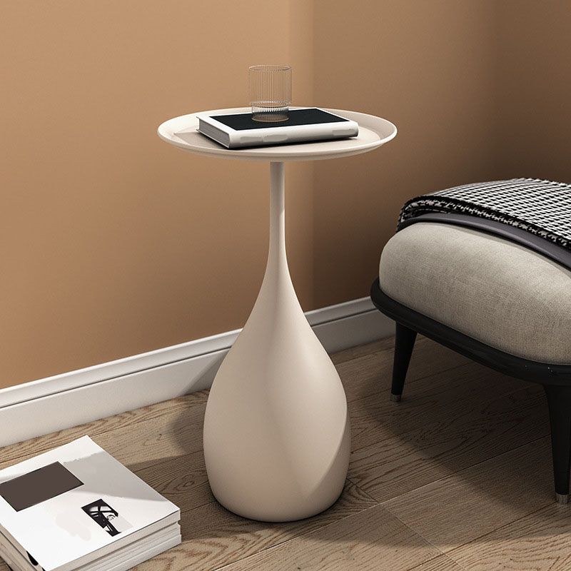 home & garden : Rond Metalen Tafel met Voetstuk - Middeleeuwse Bijzettafel in Moderne Stijl - Wit in van Pantino