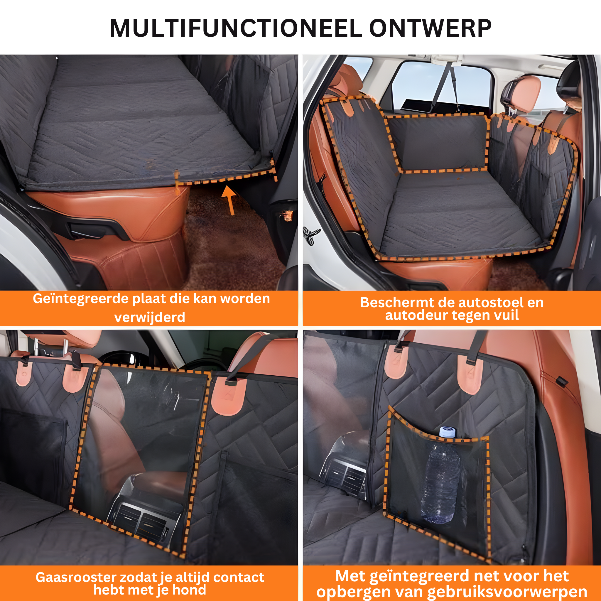 Autostoelhoes Waterdicht Zwart voor Honden - Universeel, Rekbaar, Antislip, Volledige Bescherming