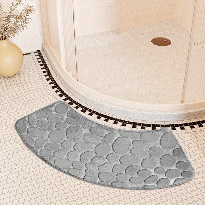 home & garden : Badmat met Geplaveid Patroon - Gebogen Hoeken, Zacht en Waterabsorberend - Grijs in van Pantino
