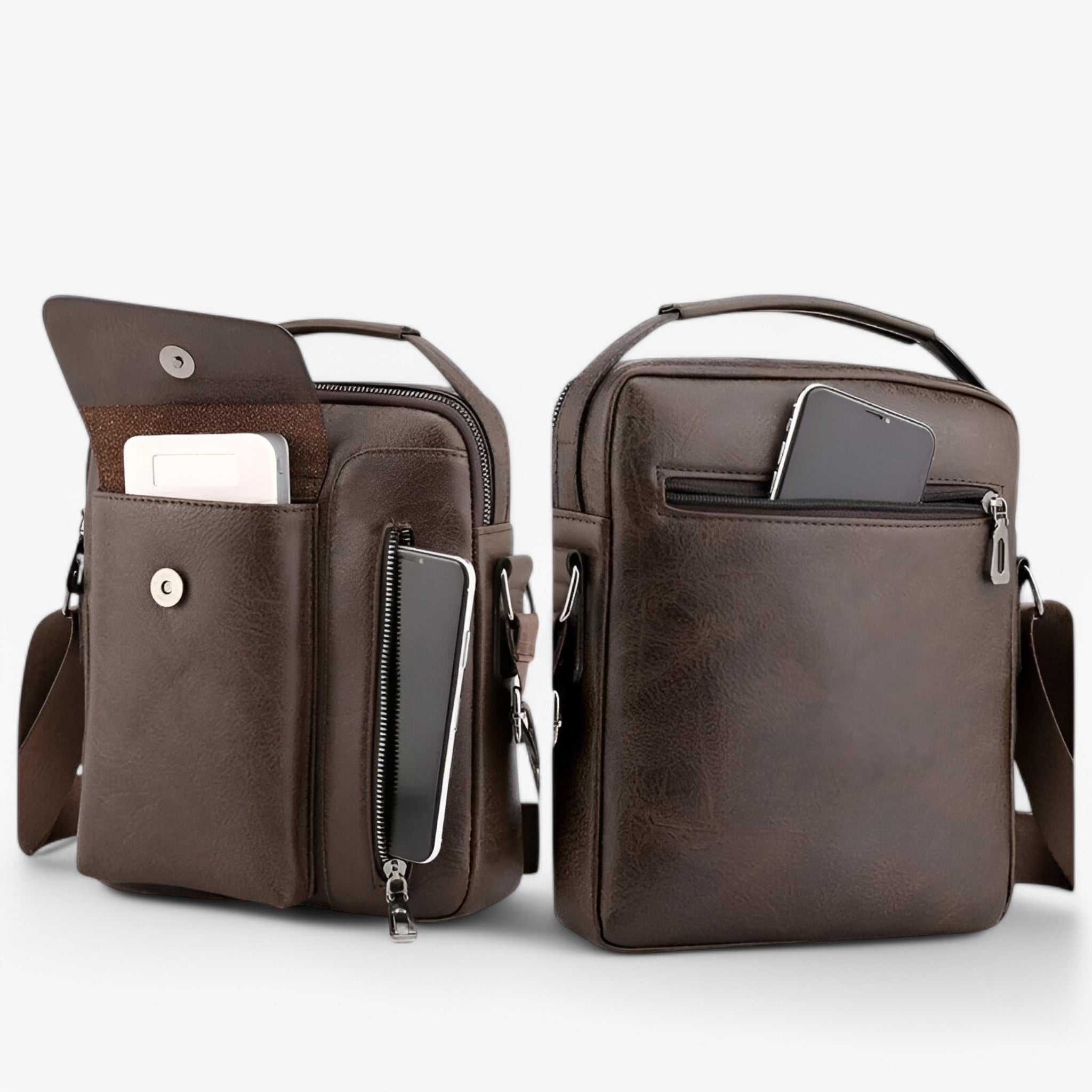 bags : Schoudertas Bruin - Luxe Leren voor Stijl en Functionaliteit in van Pantino