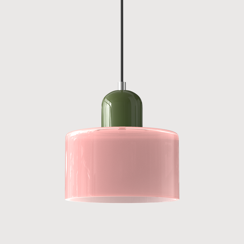Gekleurde Glazen Bauhaus Hanglamp – Retro Blikvanger