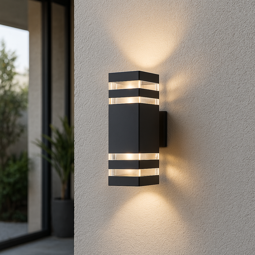 Buiten Wandlamp - 2-Lichts Op/Neer, Aluminium, Warm LED