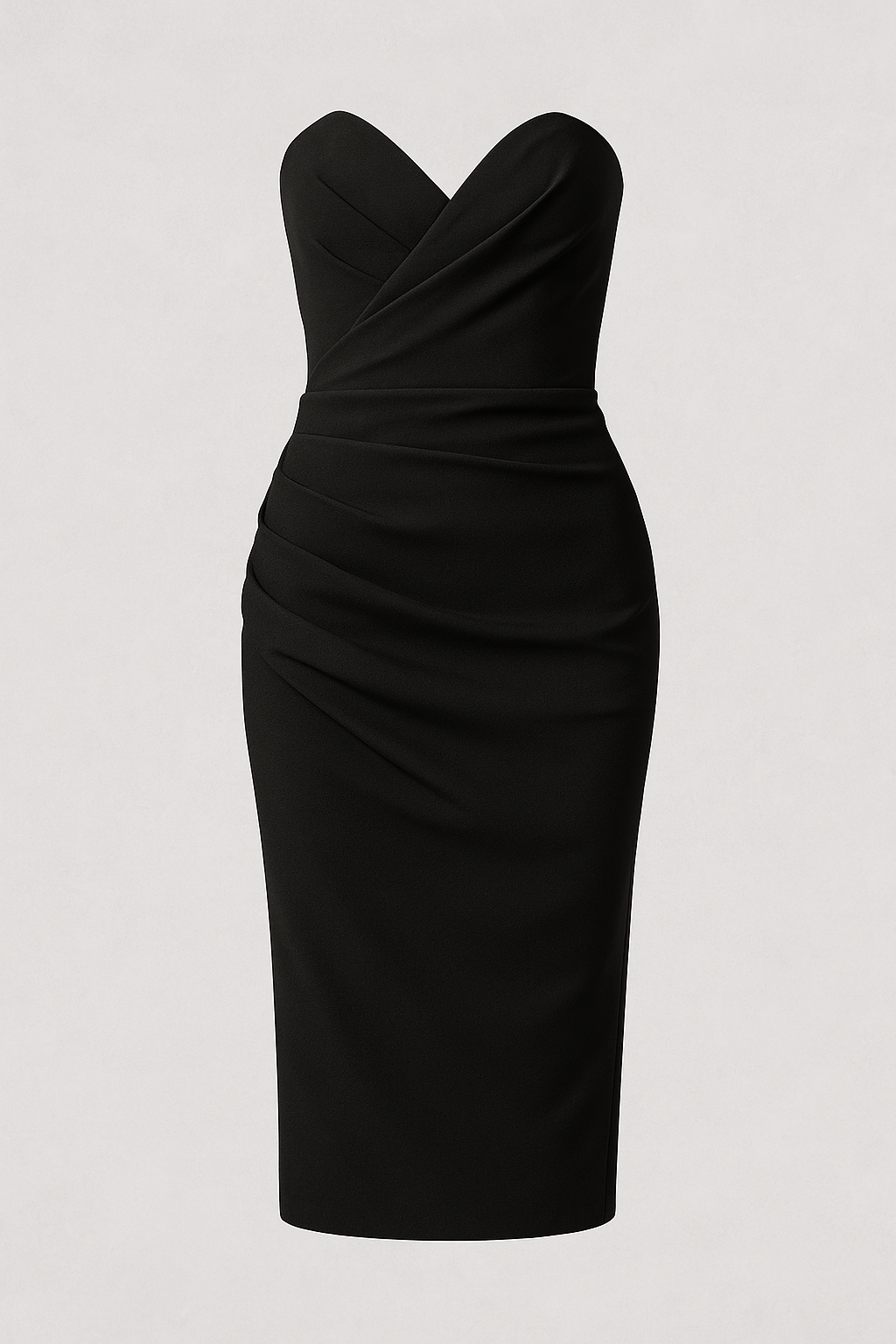Dames Midi Strapless Jurk met Elegante Split voor Zomerse Ceremonie