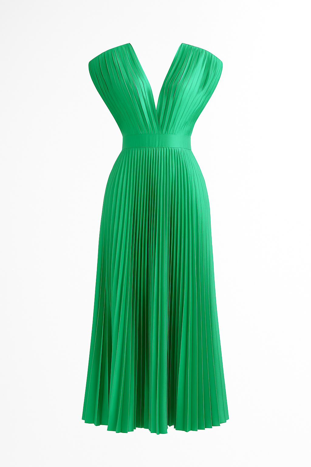 Midi Jurk Dames Elegant Geplooid met V-hals - Perfect voor Elke Gelegenheid