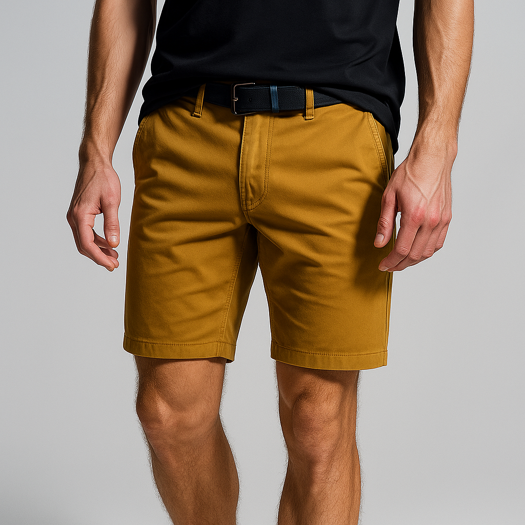 Shorts : Gele Casual Dames Shorts met Strikriem - Comfortabel & Stijlvol in van Pantino