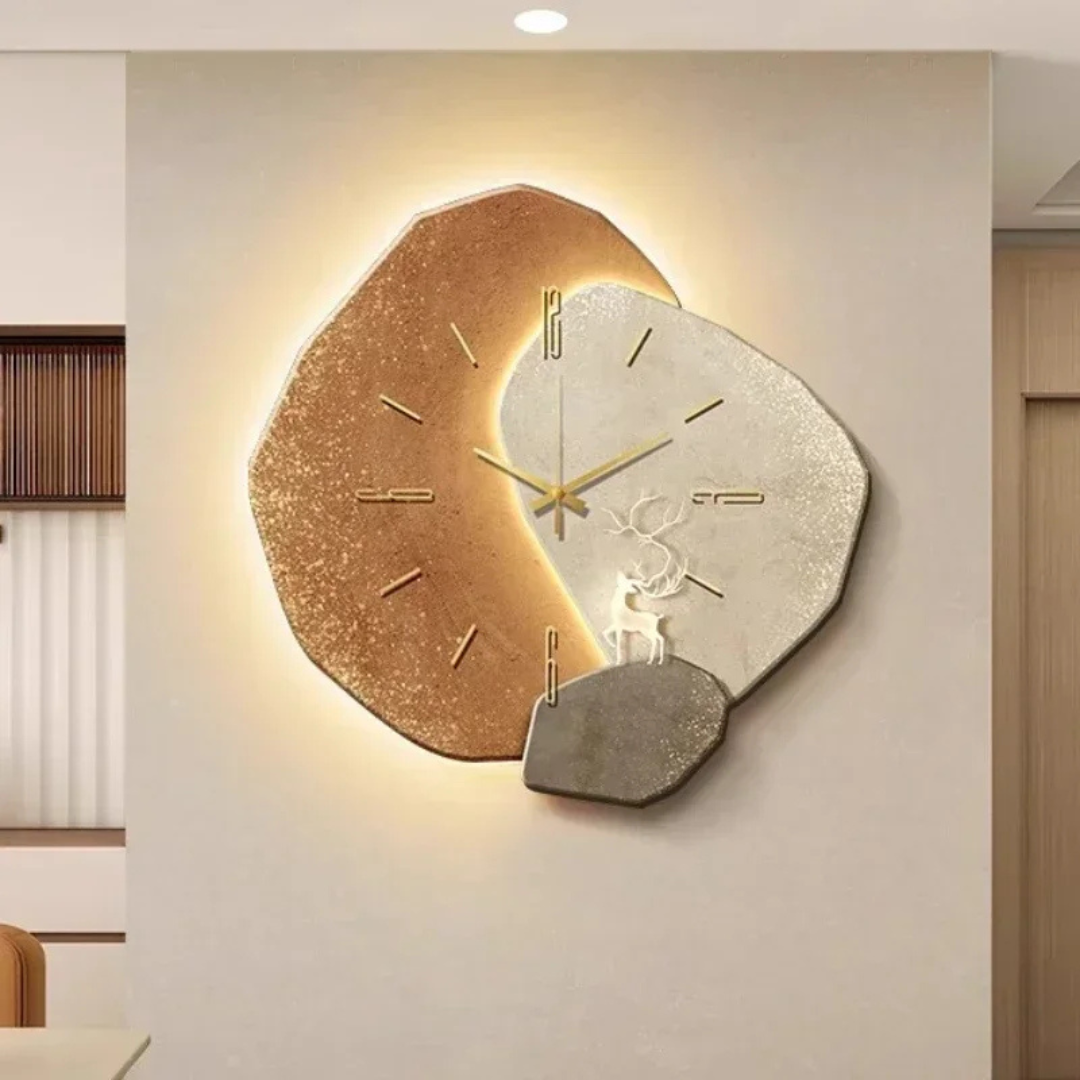 wall clock : Houten Wandklok met LED - Natuurlijk & Stil Design in van Sansoti