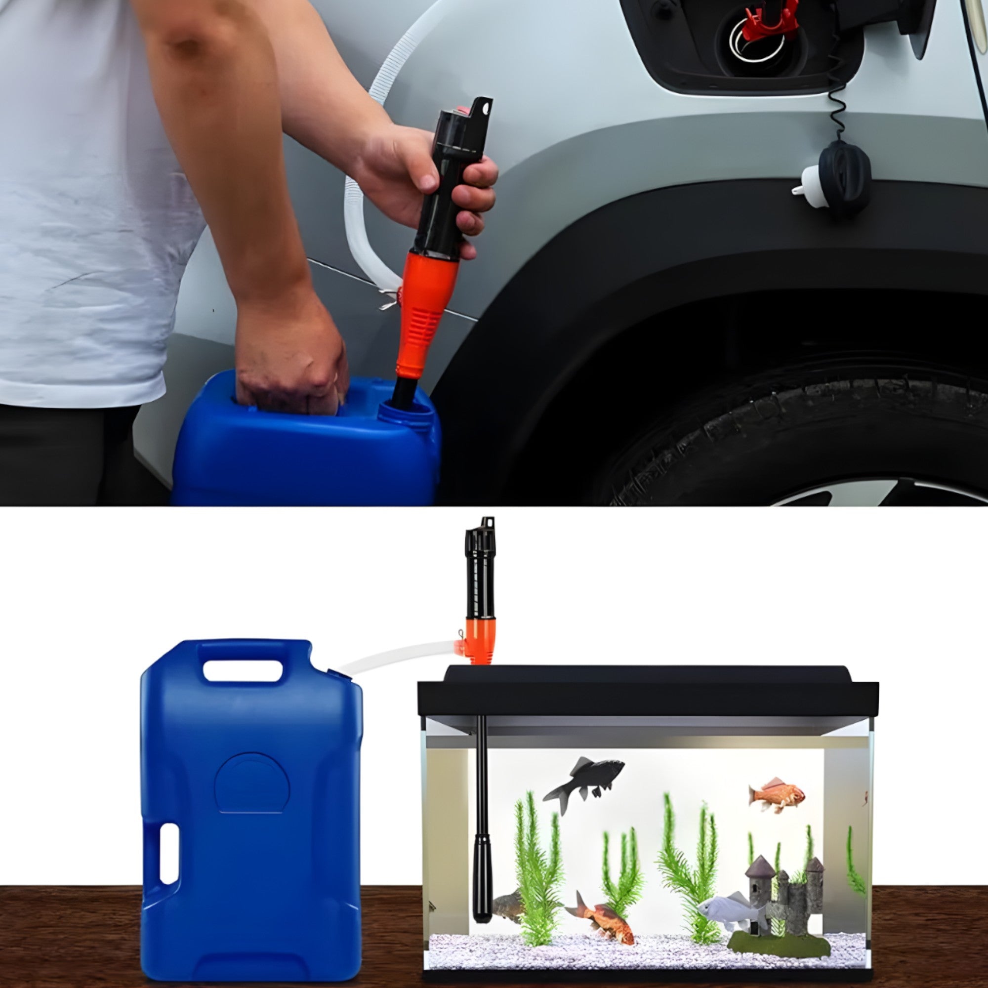 outdoor equipment : Draagbare Benzinepomp voor Heren - Robuuste 12V brandstofpomp voor auto, motor en boot in van Pantino