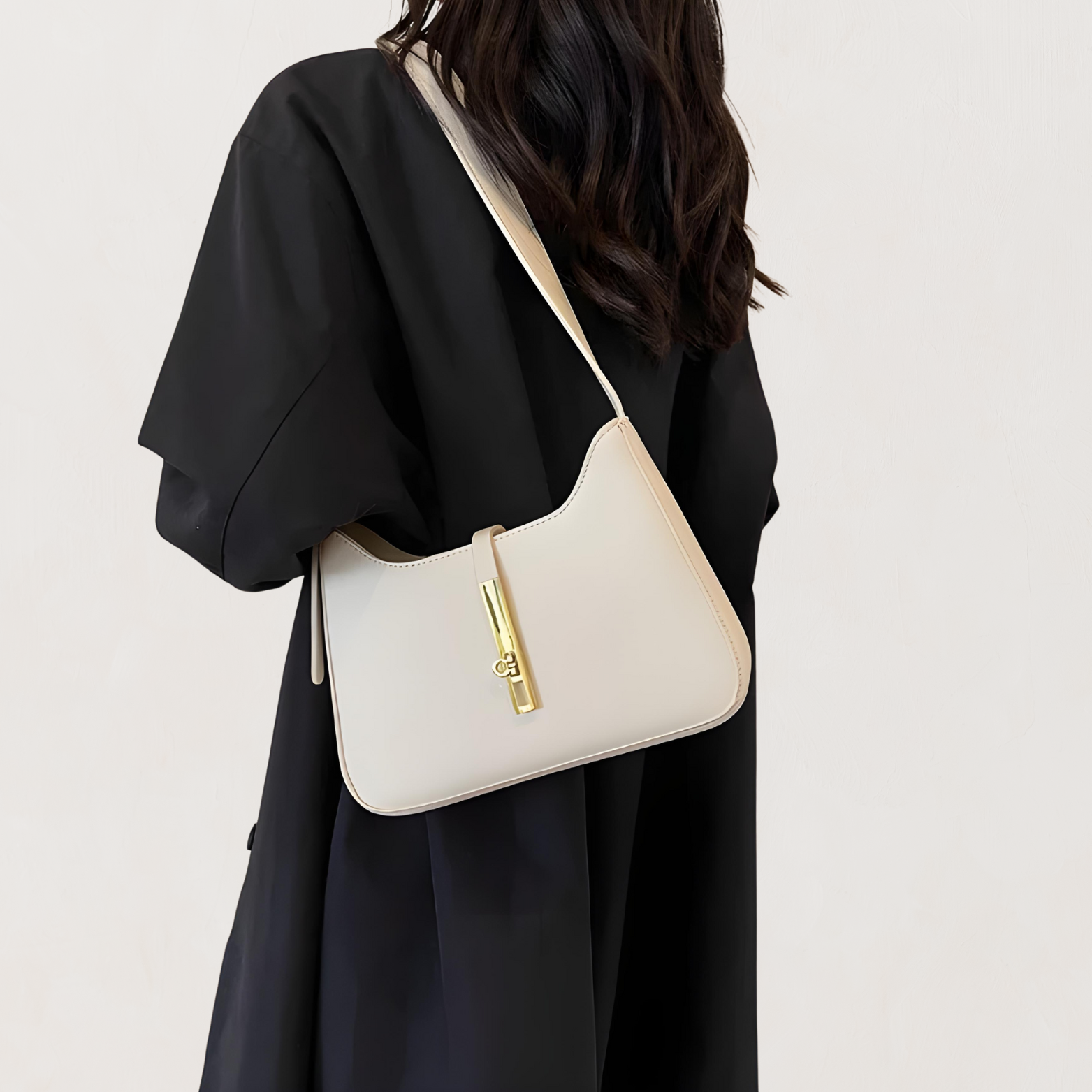 Shoulder Bag : Handtas Dames Zwart - Elegante Stijl - Synthetisch Leer in van Pantino