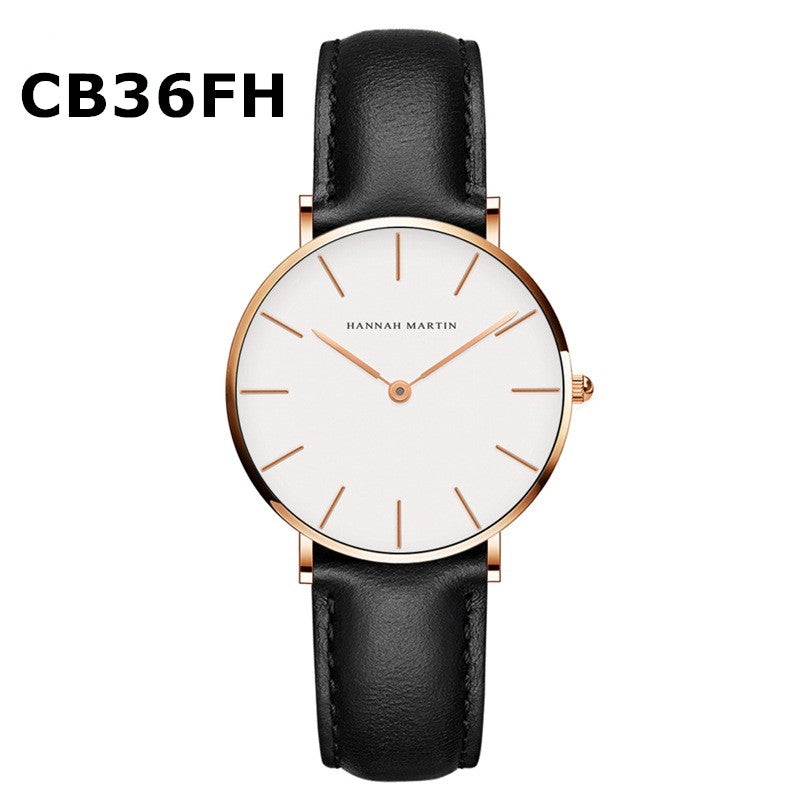 watches : Dameshorloge Hannah Martin Stile36 Zwart RVS 36mm - Elegant en Modern in van Pantino