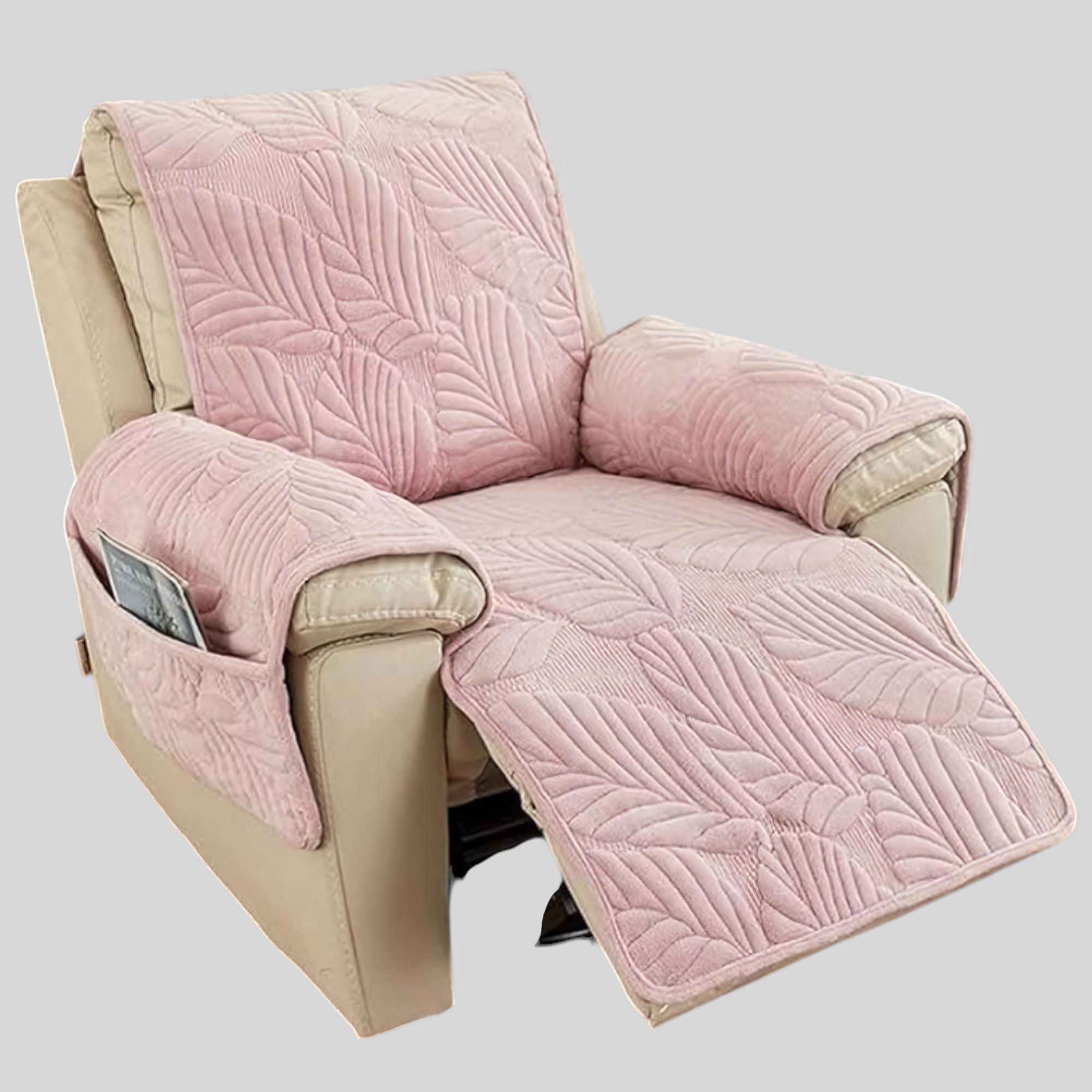Recliner Sofa Covers : Relaxfauteuilhoes Bladpatroon Antislip - 6 Kleuren Universele Bescherming in Roze 24"x88.5" van Casa & Beyond