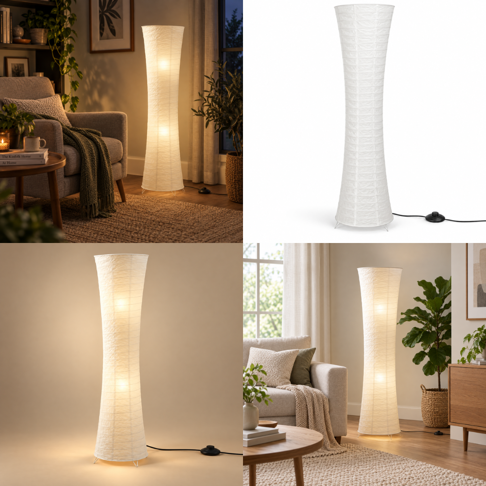 Sculpturale LED Vloerlamp – Warme Woonkamersfeer