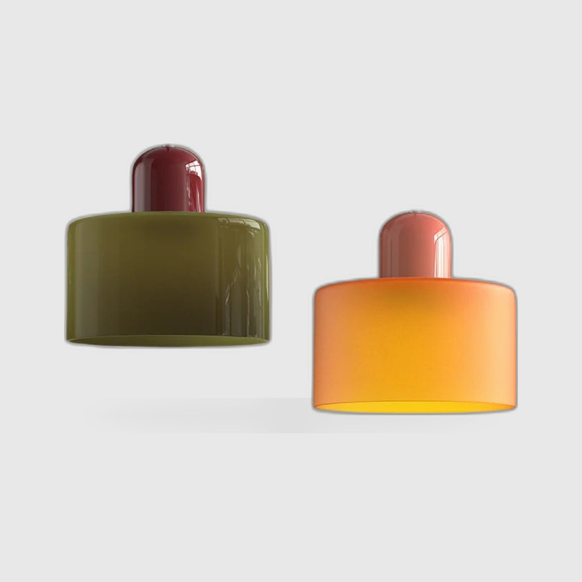 Gekleurde Glazen Bauhaus Hanglamp – Retro Blikvanger