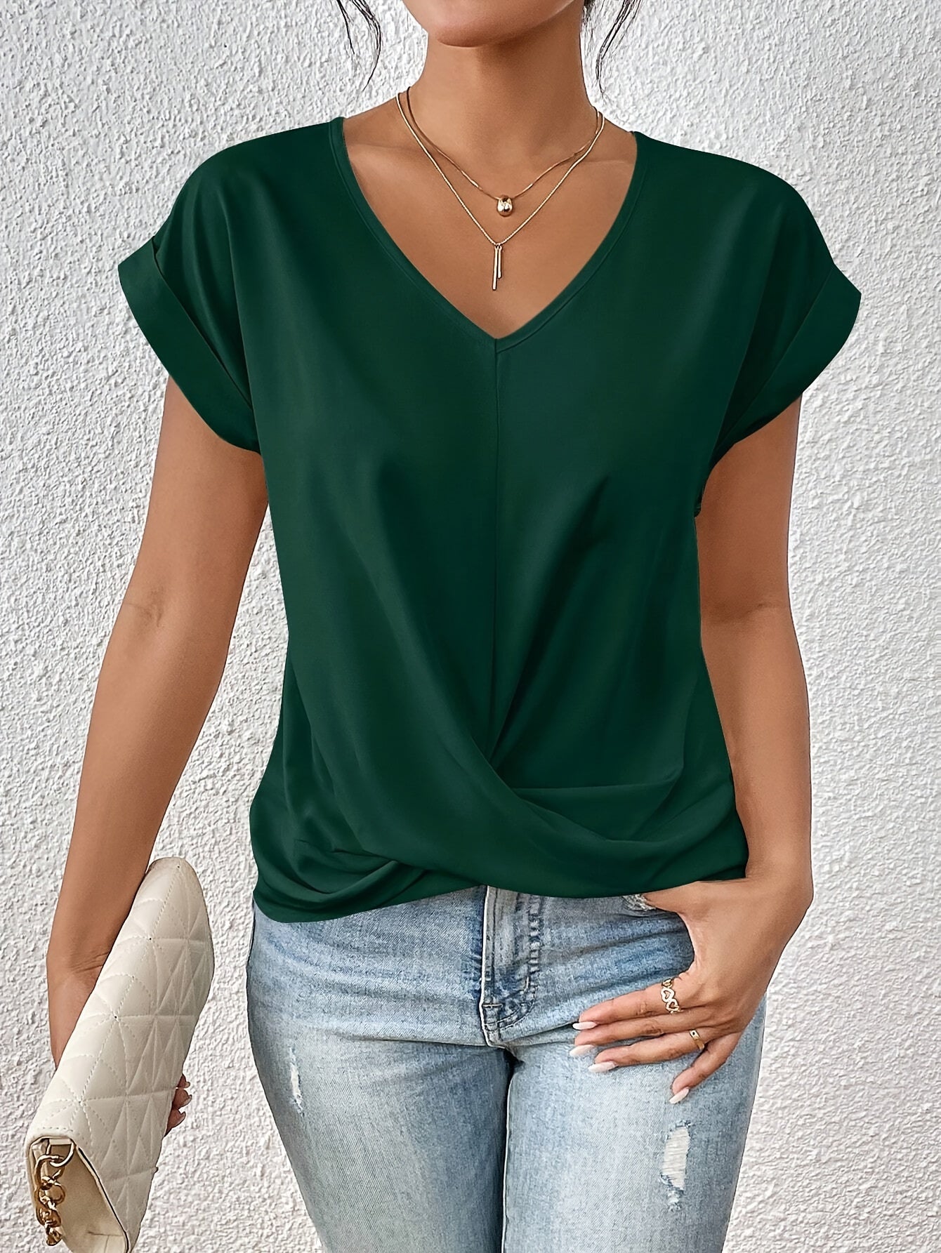 : Dames T-shirt met Vrouwelijke Hartlijn - Comfortabel & Veelzijdig in Groen van Pantinoshop