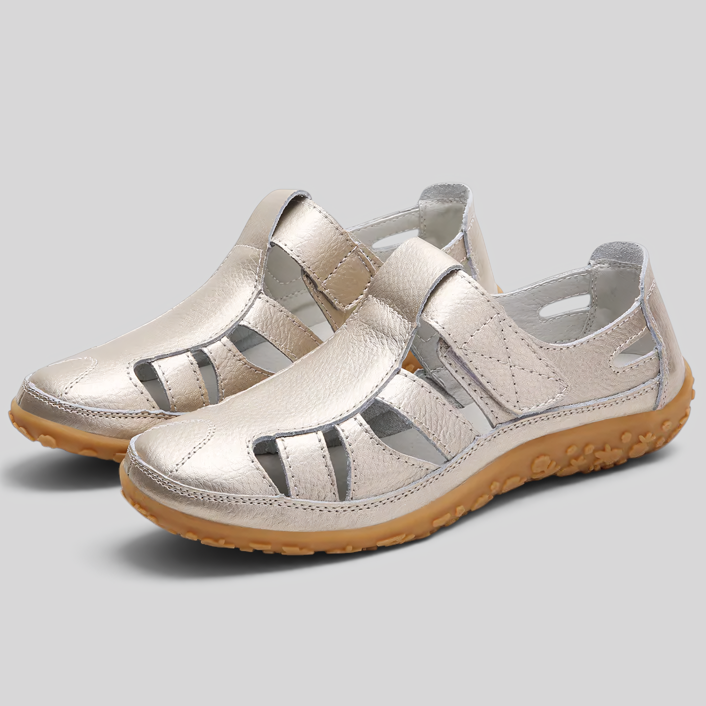 image_ai : Dames Sandalen - Orthopedisch, Anti-slip & Comfortabel in Gouden van Jeecey