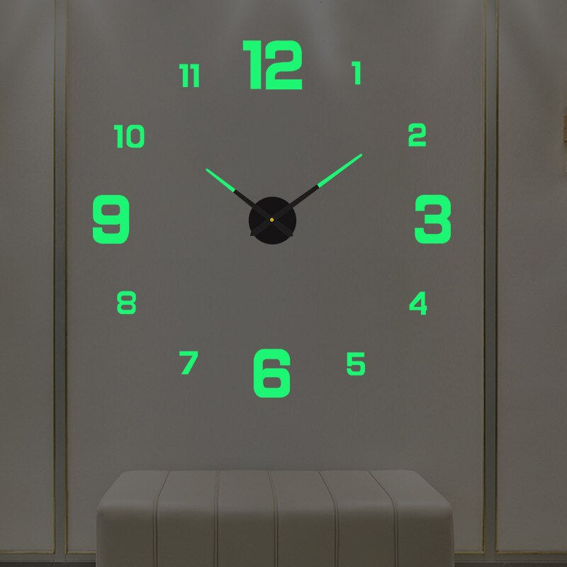 home & garden : Wandklok Zwart Metaal Ø50cm - Grote, Stijlvolle Klok Woonkamer & Kantoor in Aantal - Lichtgevend van Pantino