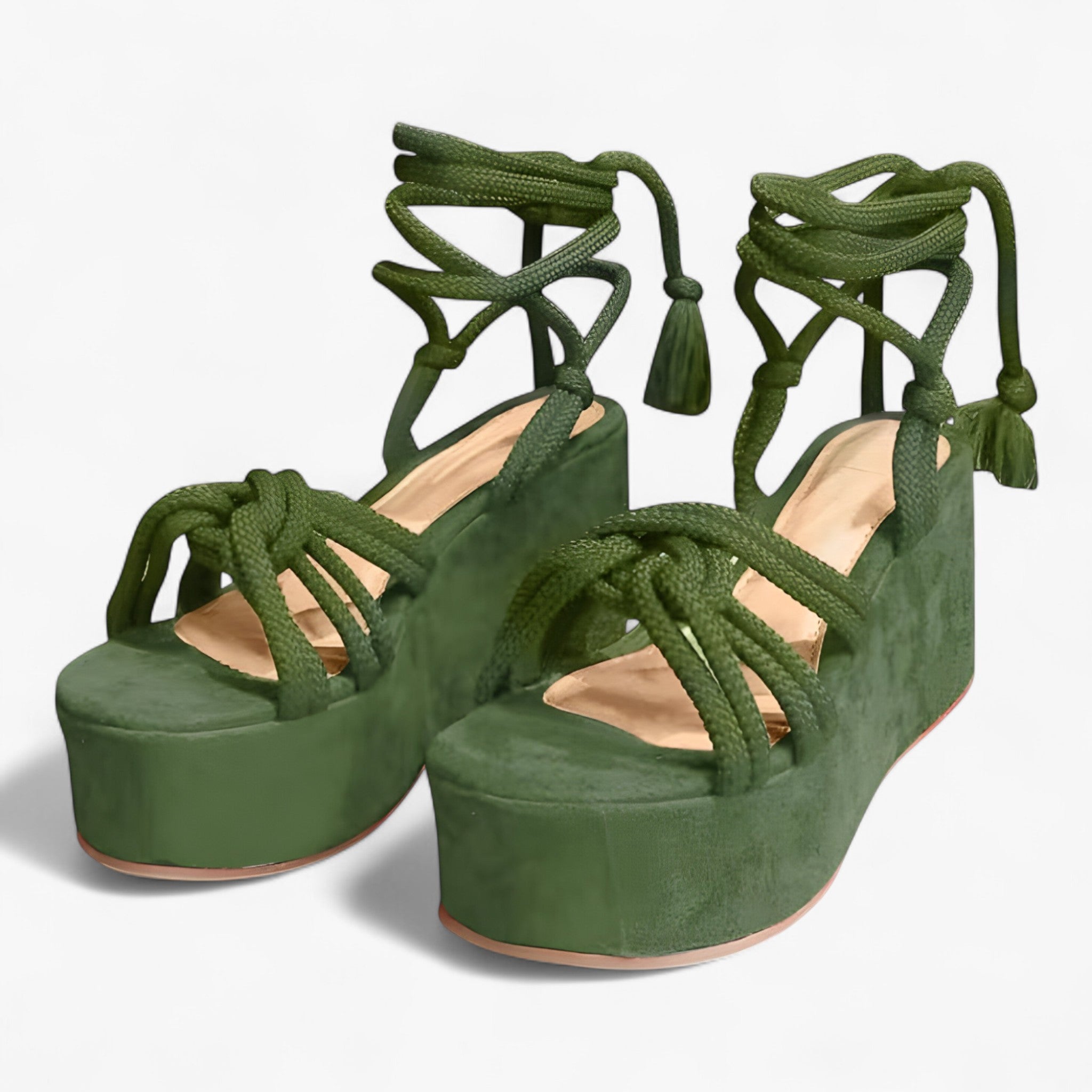 Zwarte Leren Dames Sandalen met Veters - Comfortabel en Elegant
