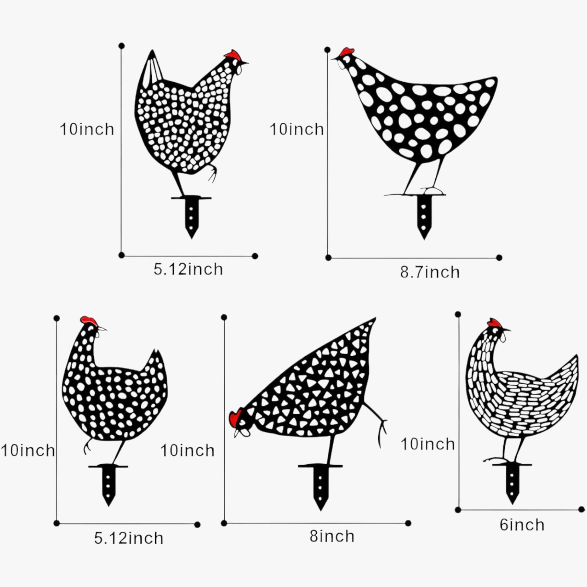 home & garden : The Chicken Family - De Leukste Tuin van de Straat in 5 Unieke Kippen Set van Pantino