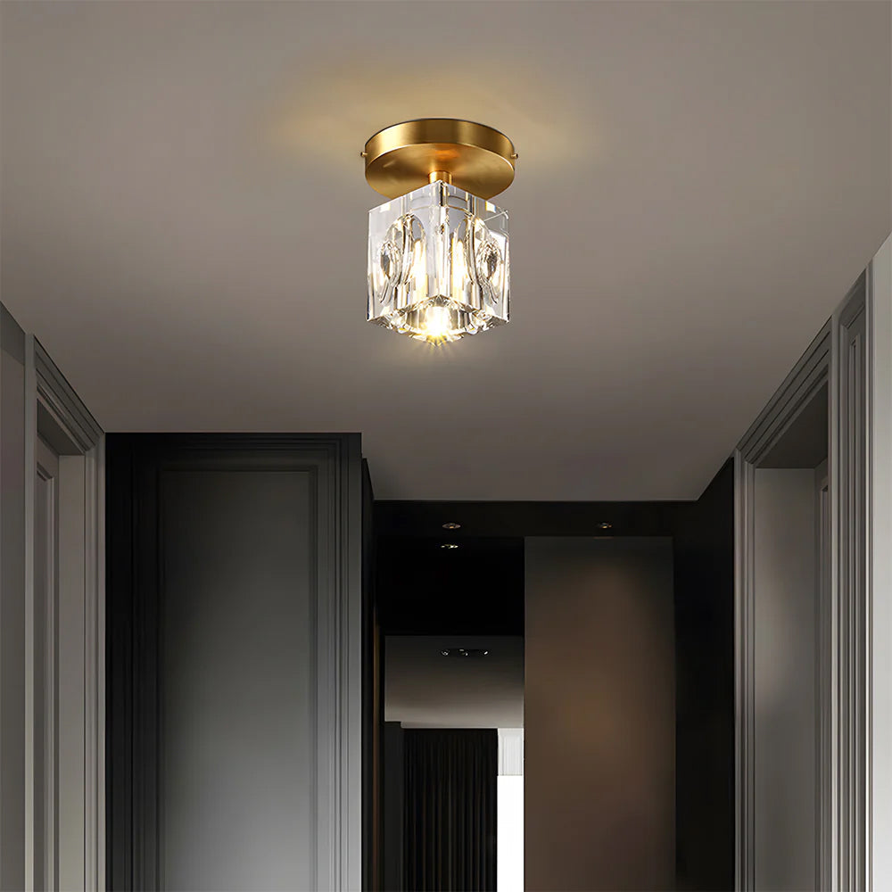 Geometrische Kristallen Plafondlamp - Moderne Zwarte of Gouden Afwerking