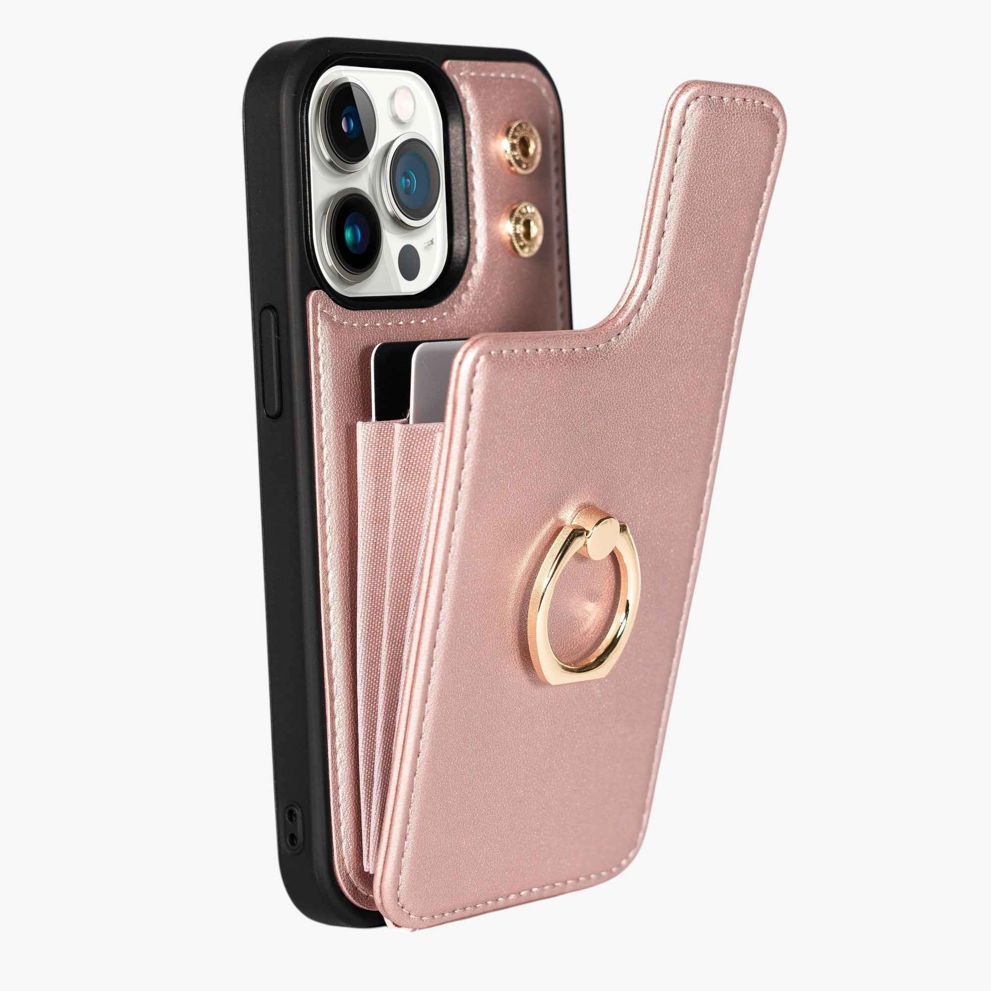 Hoesje iPhone 13 Pro Luxe - Schokbestendig Leer | Elegant Magnetisch Hoesje Zwart