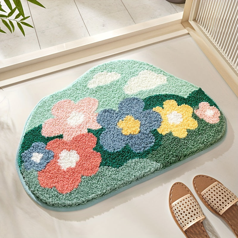 home & garden : Badmat met Bloemenmotief, Extra Zacht en Absorberend in van Pantino