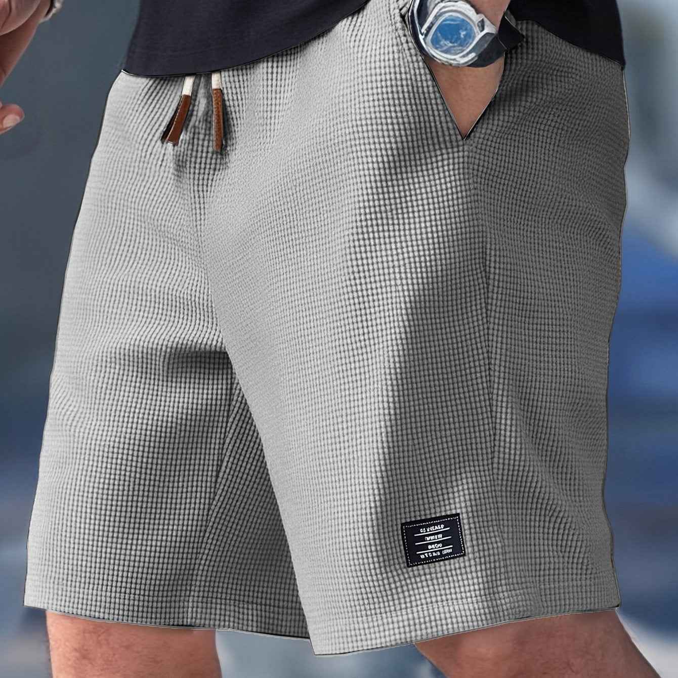 Heren shorts : Heren shorts slim fit met verstelbare tailleband - Casual zomer in Grijs van Pantinoshop