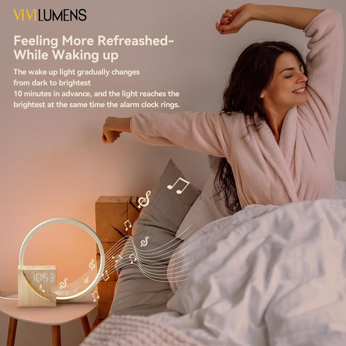 Zonsopgang Wekker – Wake-Up Light met Draadloos Opladen