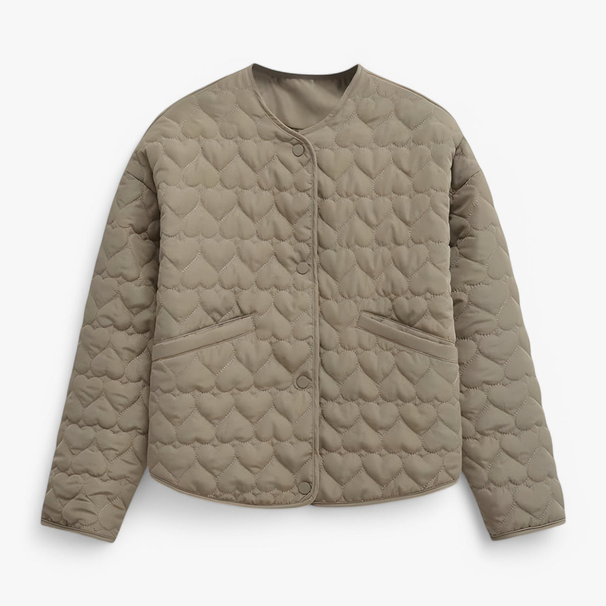 Jacket : Jas Dames Zwart - Gequilted Hart - Veelzijdig Comfort voor Herfst/Winter in Olijfgroen van Pantino