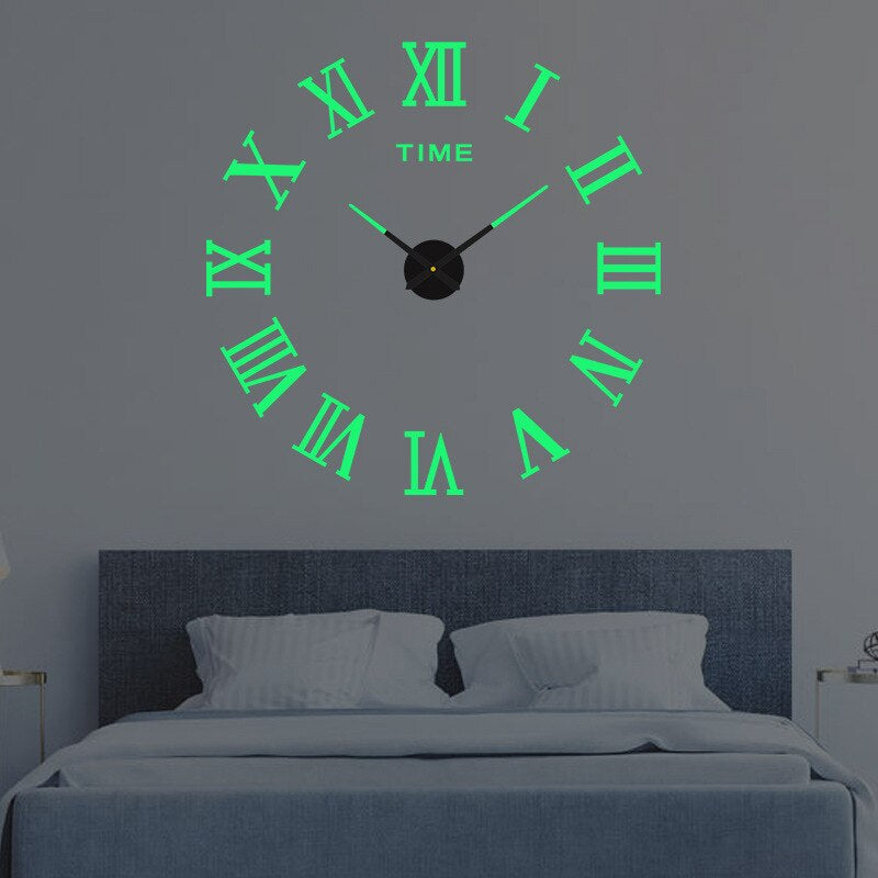 home & garden : Wandklok Zwart Metaal Ø50cm - Grote, Stijlvolle Klok Woonkamer & Kantoor in Nieuwe roman - Lichtgevend van Pantino