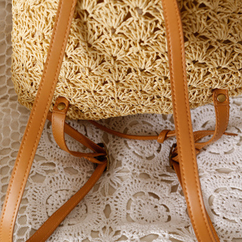 bags : Strandvakantie Rieten Tas -Coastal Companion - Legergroen in van Pantino