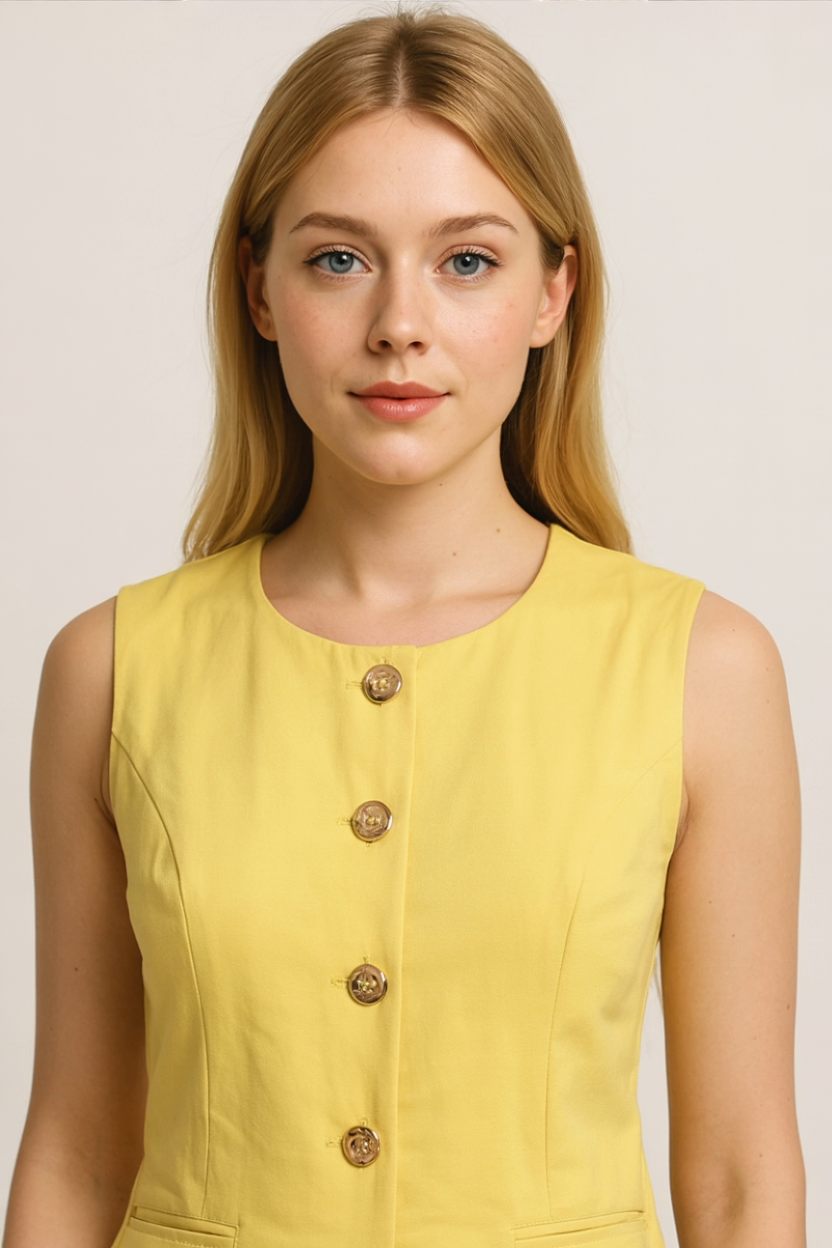 Elegante Dames Set van Wit Linnen met Broek en Blouse voor de Zomer