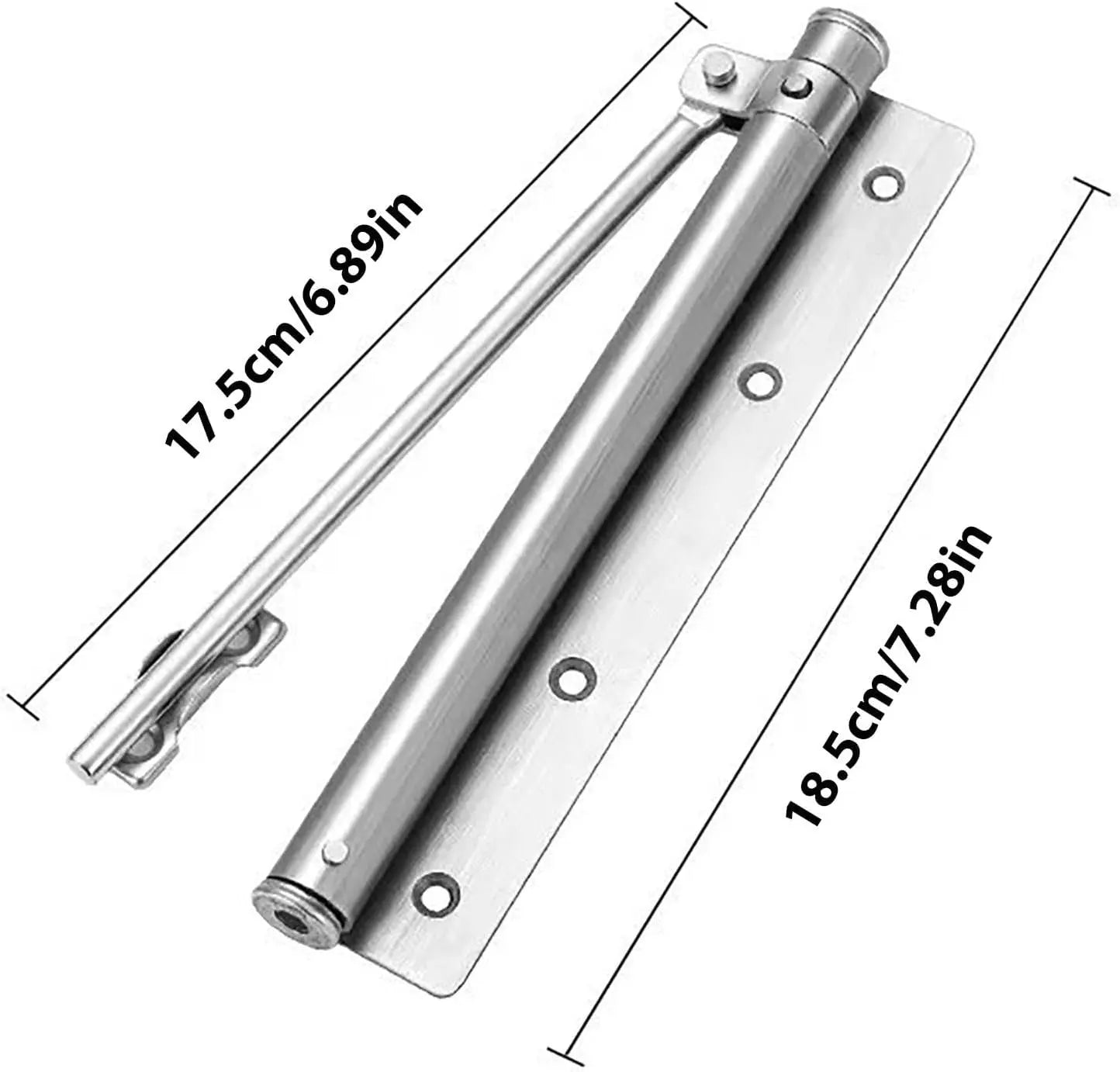 Deursluiter voor Binnendeuren - Hydraulisch, Zilver-Zwart