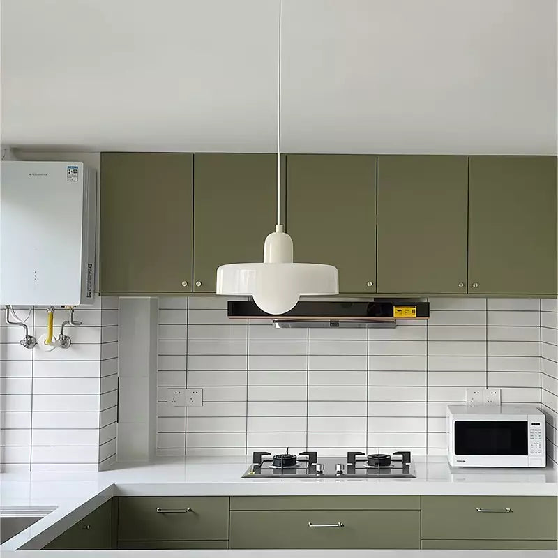 Bauhaus Stijl Glazen Hanglamp met Ringkap