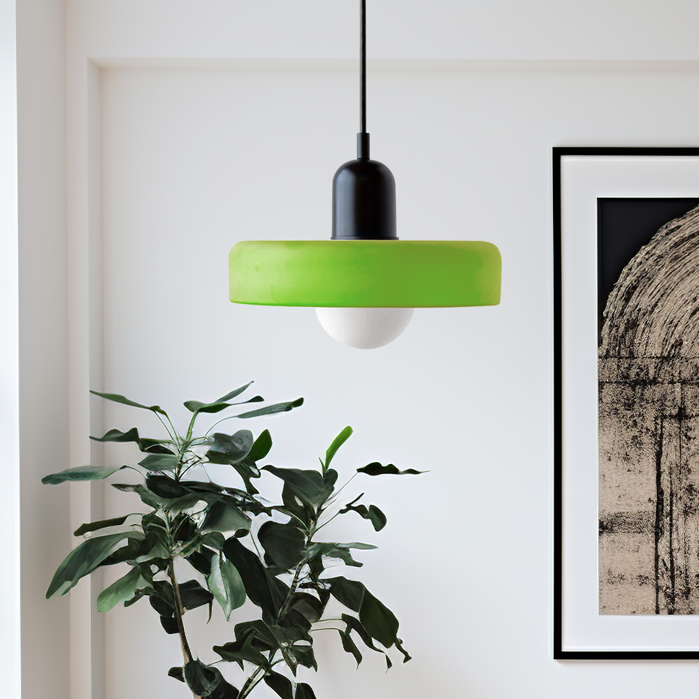 Bauhaus Stijl Glazen Hanglamp met Ringkap