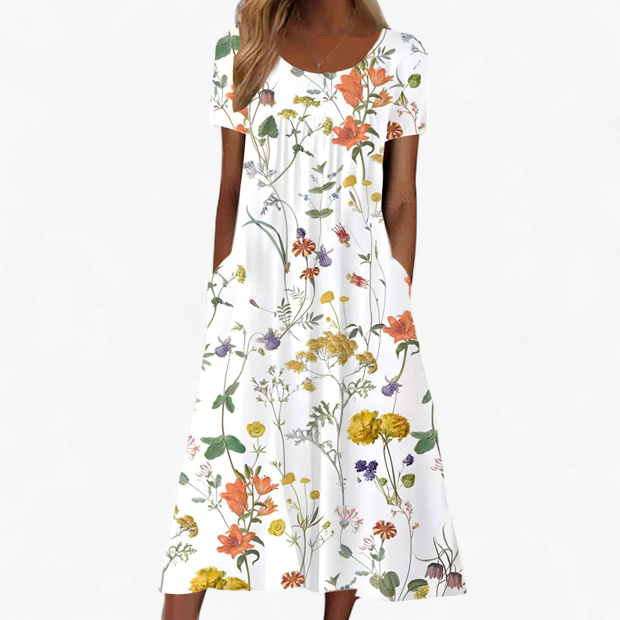 Dresses : Dames Boho Gebloemde Lange Jurk met Geïntegreerde Strandbedekking voor Strand en Zee in Rosso van Pantinoshop
