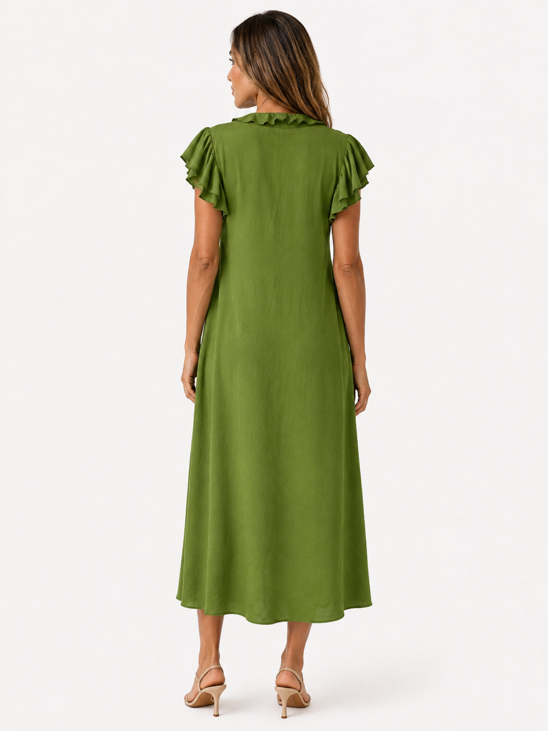 Dames Jurken : Boho Dames Maxi Jurk – Losvallende Jurk met V-hals, Zakken en Korte Mouwen in van Pantinoshop