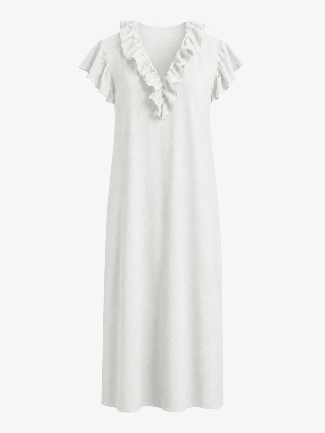 Dames Jurken : Boho Dames Maxi Jurk – Losvallende Jurk met V-hals, Zakken en Korte Mouwen in van Pantinoshop