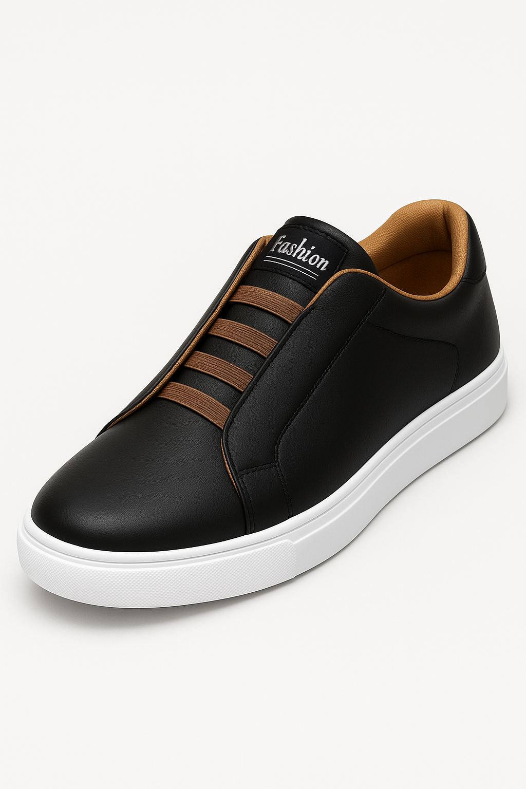Shoes : Herensneaker Instapper Lichtgewicht en Ademend met Elastieken - Dagelijks Comfort - Verkrijgbaar in 3 Kleuren in Nero van Pantinoshop