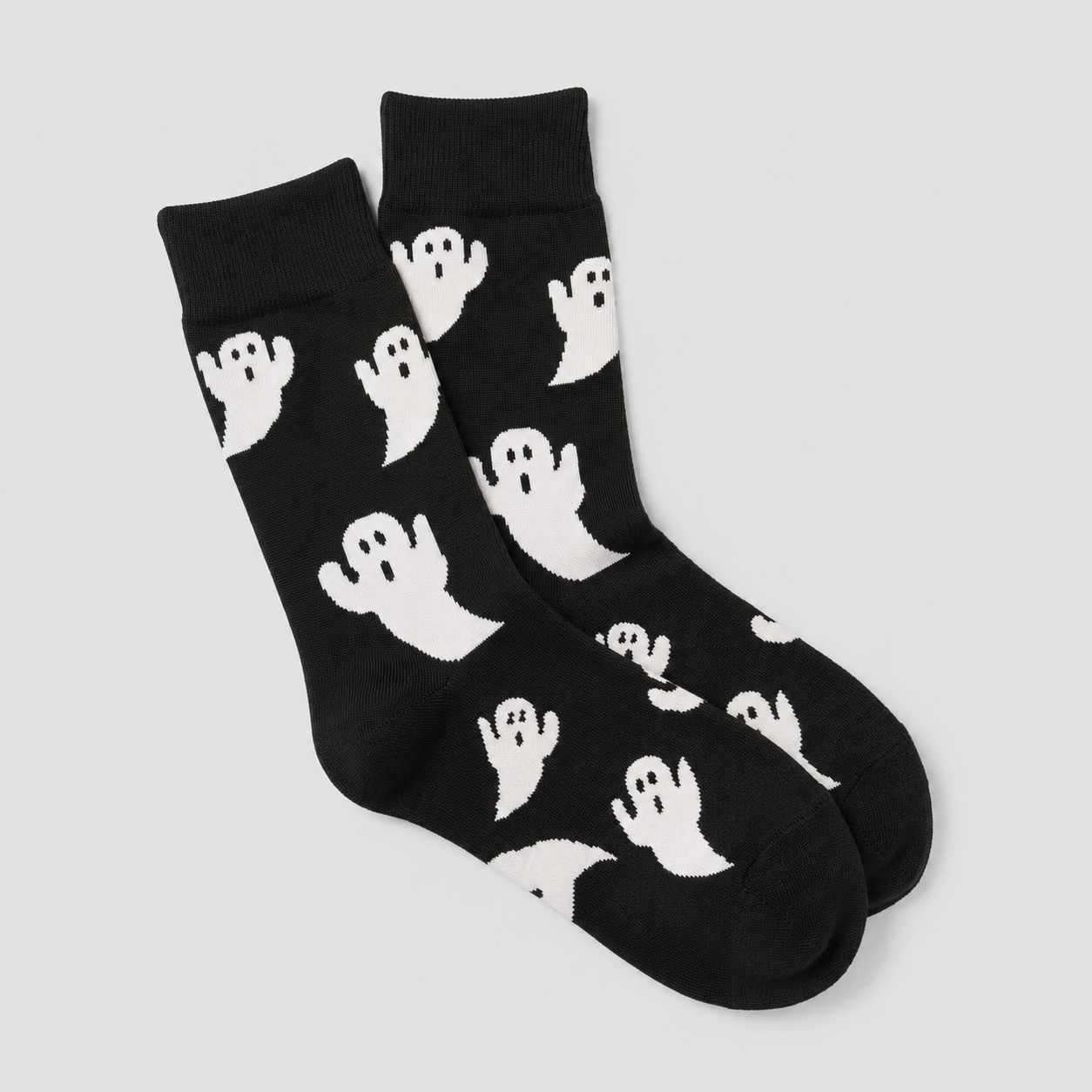 Gifts – Seasonal – Halloween : Halloween Sokken met Spookprint – Zwart & Wit – Unisex in Zwart van Pantinoshop