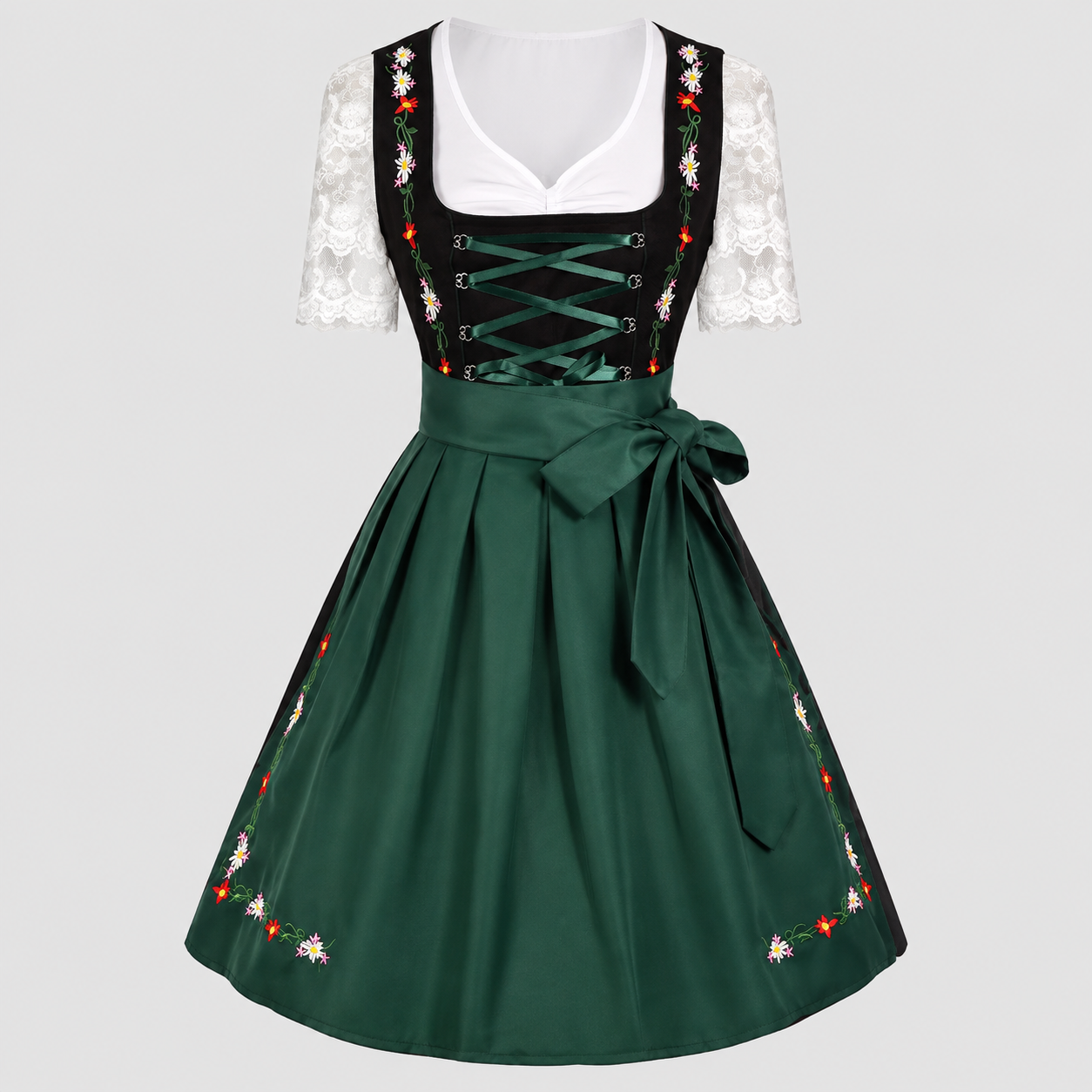 Gifts – Seasonal – Oktoberfest : Dirndl Jurk Dames Groen Klassiek Oktoberfest Stijl in Groen van Steiner-boutique