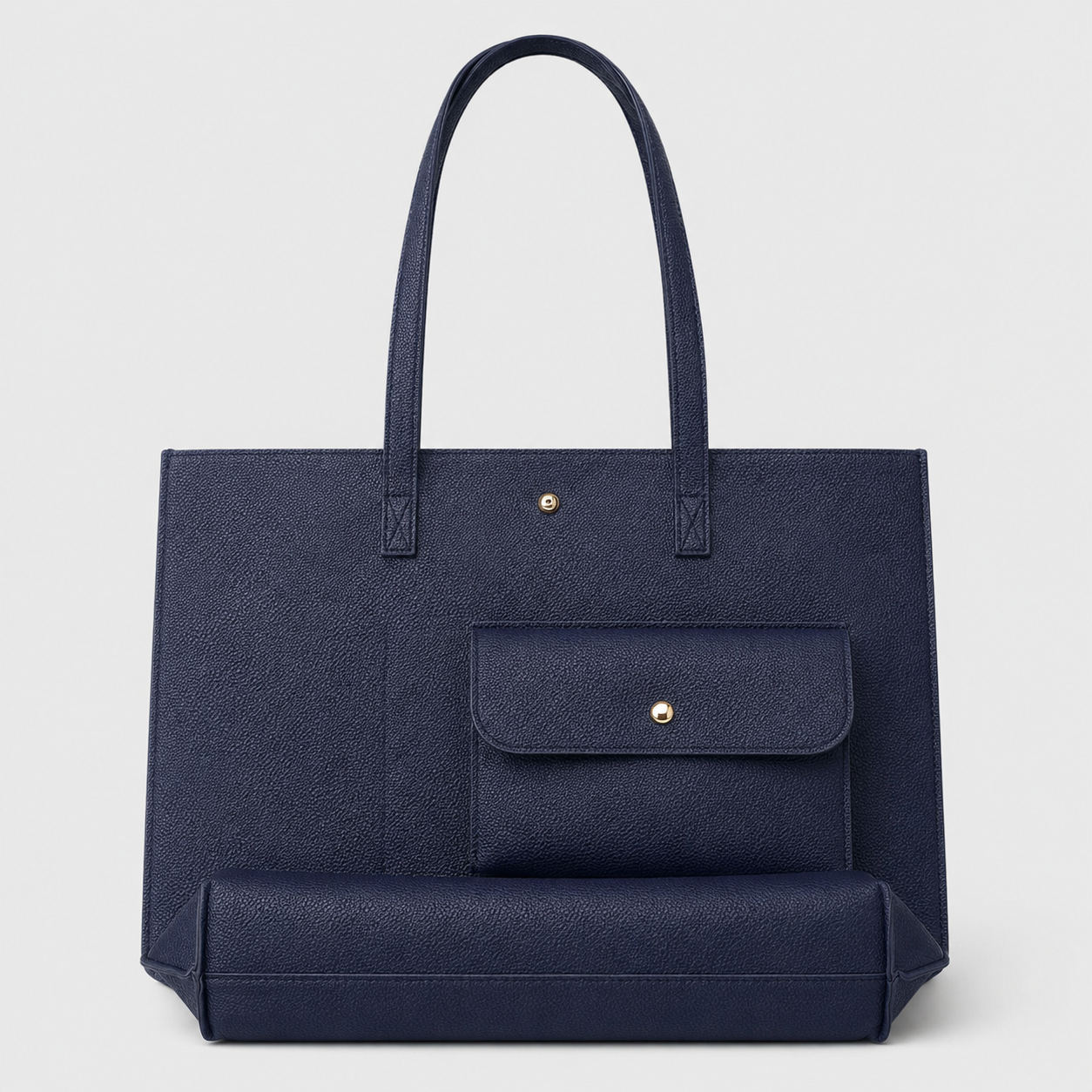 bags : Ruime Dames Shopper met Bijpassend Etui in Blauw van Pantino