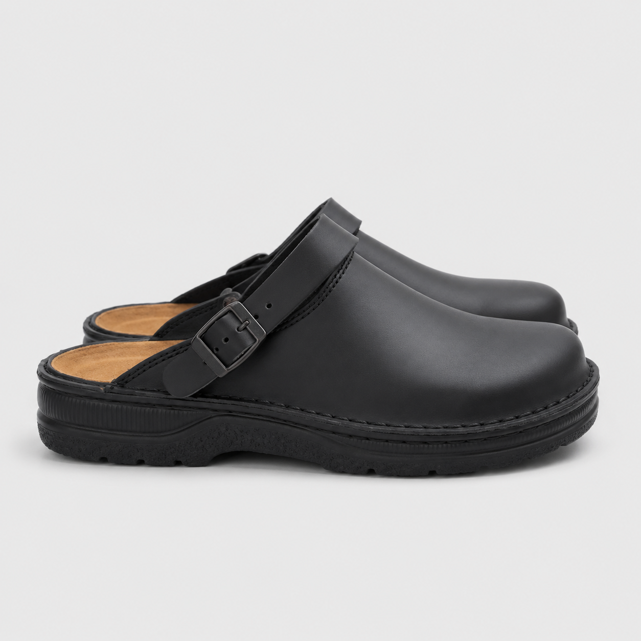 AS - Mens - Slippers : Heren Clogs | Orthopedische Ondersteuning & Drukverlichting in Zwart van KleefMode