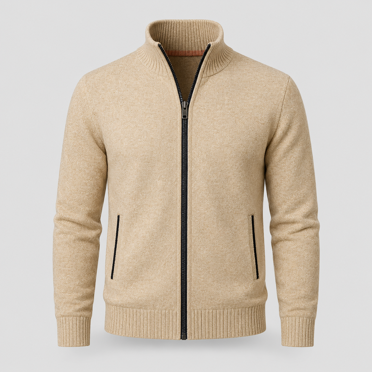 Luca Moretti | Premium Gebreid Jack met Rits voor Heren