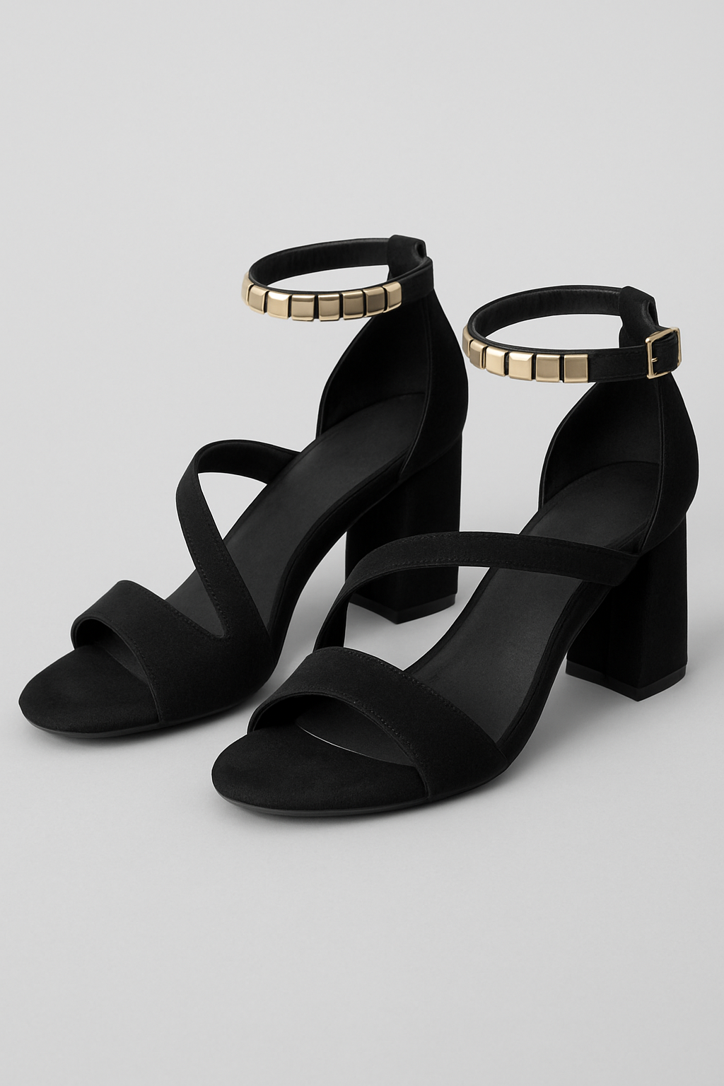 Sandalen met overlappende bandjes en blokhak Heren