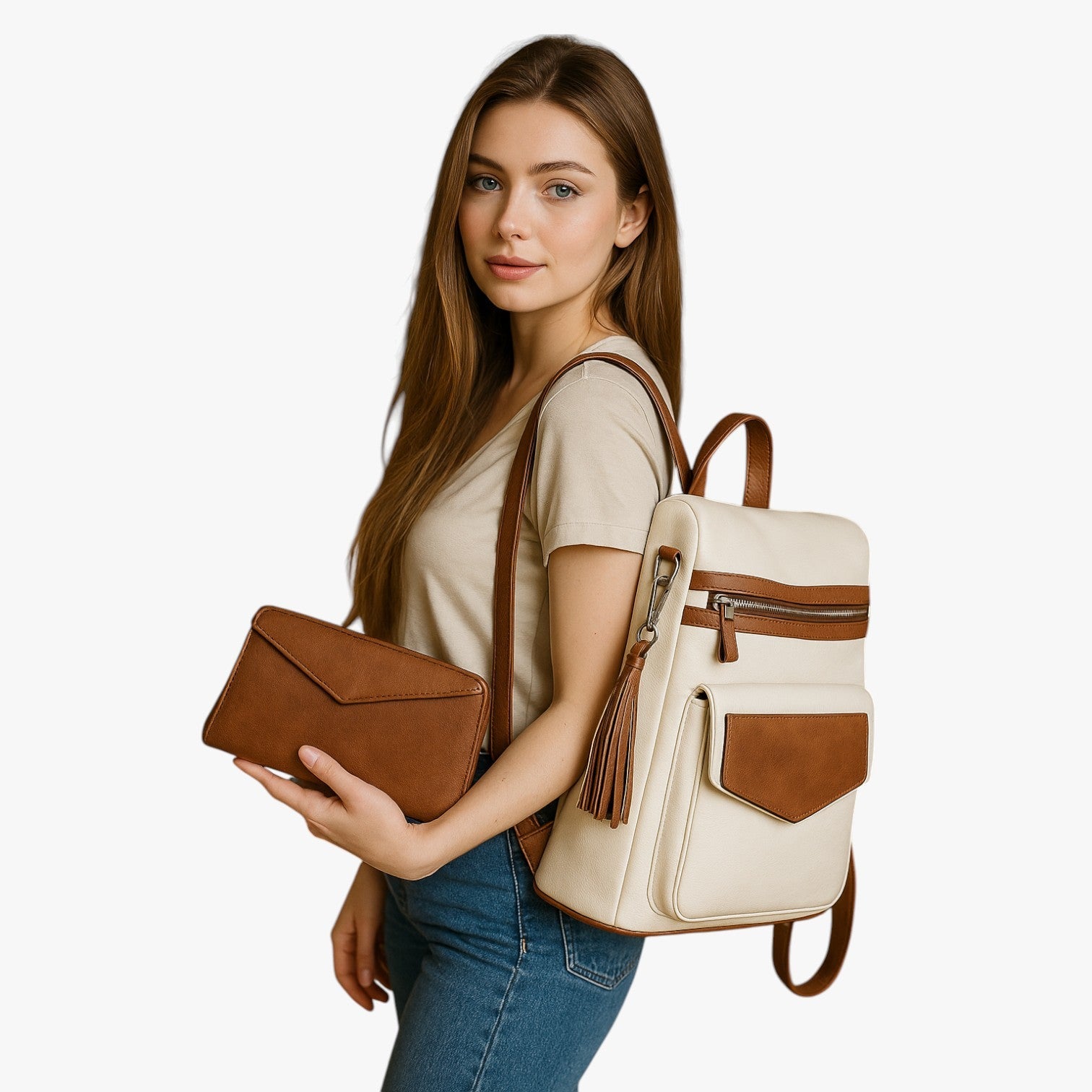 Bags : Rugzak Dames Groot van Echt Zwart Leer met Vakken voor Werk en Reizen in van Pantinoshop