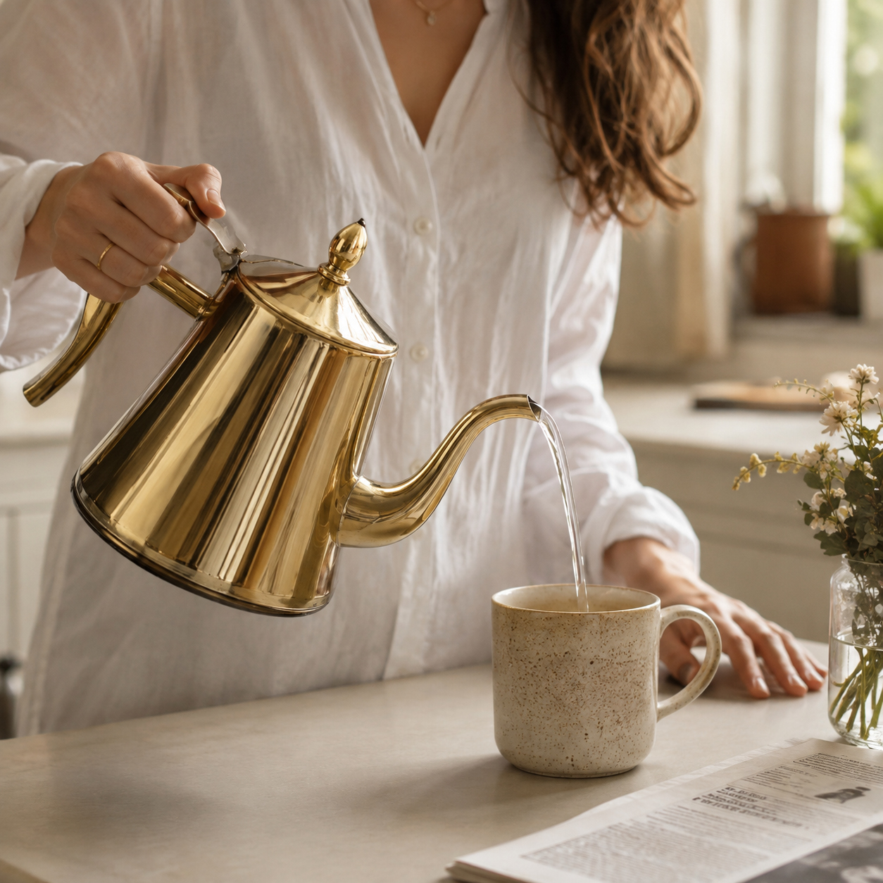 Kitchen : Waterkoker Inductie - Snelkokend, Geïntegreerd Filter, Goud Zilver in van Vivia Home