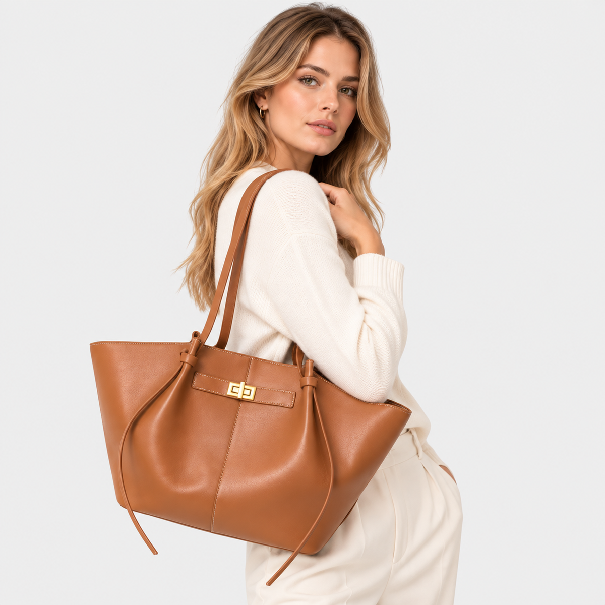 Luxury Shopper Tote – Vegan Leather Handbag for Work & Everyday