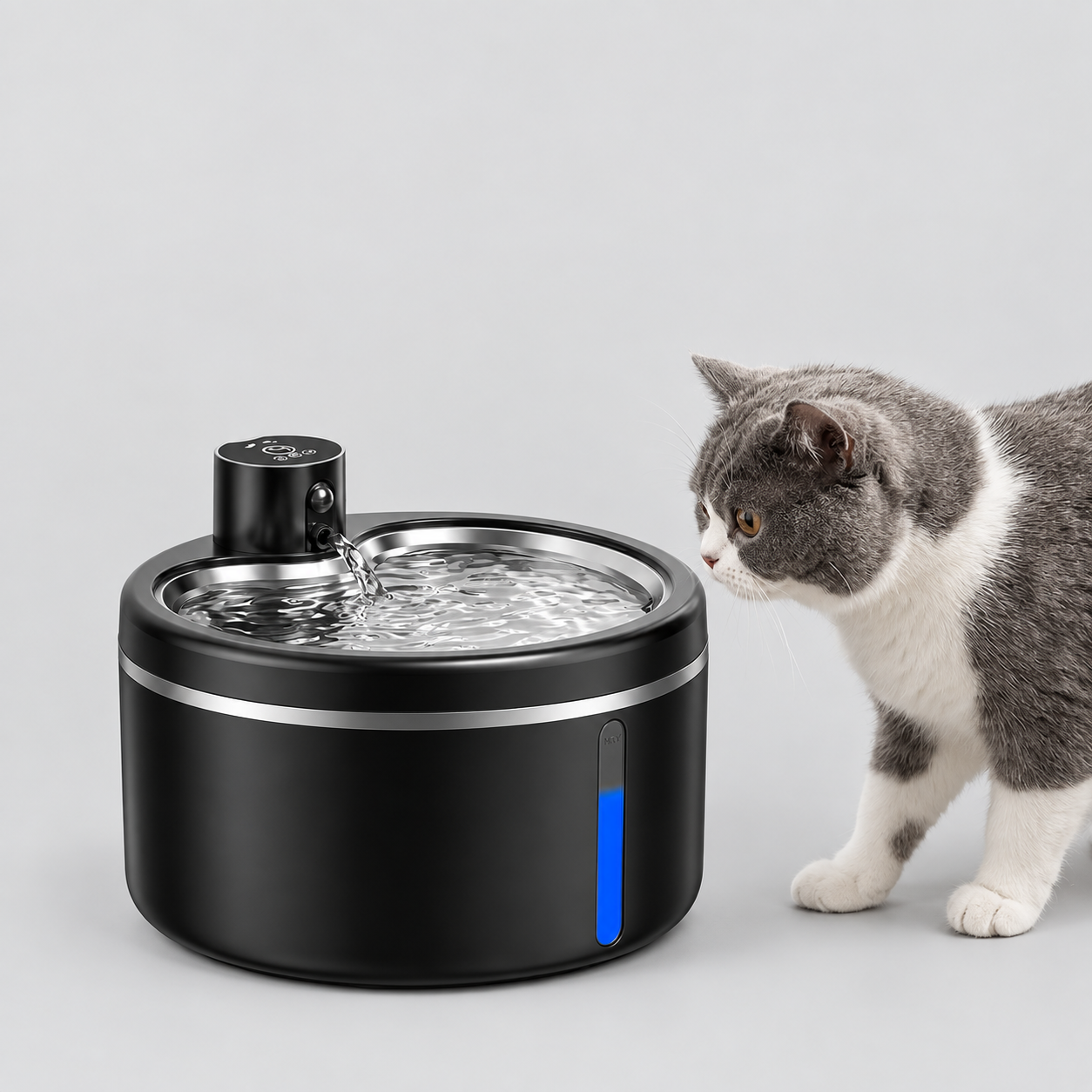Automatische Drinkfontein voor Katten en Kleine Honden – RVS Waterbak met Filter en Bewegingssensor